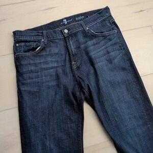 7 For All Mankind Austyn Jeans Mens 34x36 Relaxed Straight Dark Wash Indigo Blue